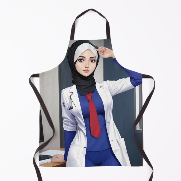 Artikelvorschau, Hijabi Doctor Anime-Charakter. Schöne muslimische Frau, die Hijab trägt entworfen und verkauft von AnimeAero.