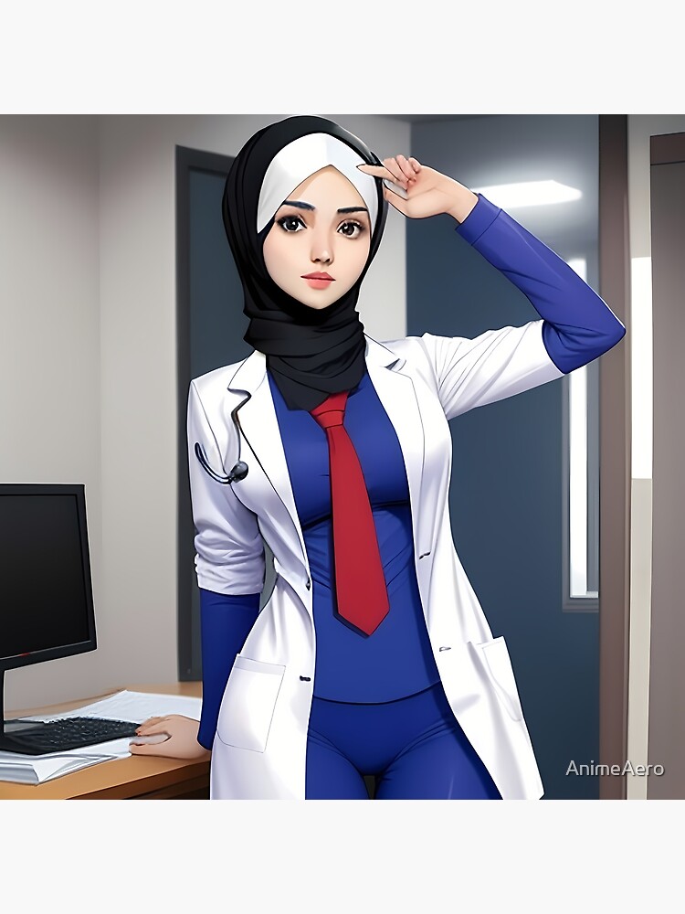 Anime character of a girl wearing a hijab