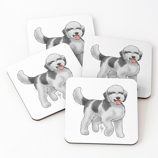 Item preview, Sheepadoodle - White and Black Patches designed and sold by Jennifer Stolzer.