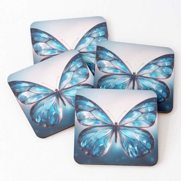 Item preview, Crystal blue butterfly design 2 designed and sold by stylesynthesis.