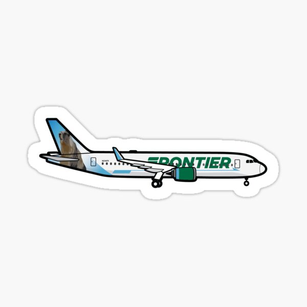 Frontier Airlines Airbus A320 Sticker for Sale by PilotDecals