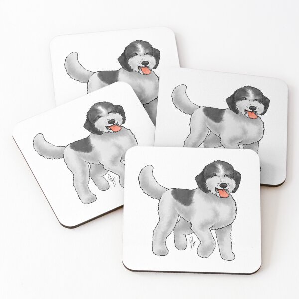 Item preview, Sheepadoodle - White and Black Mask designed and sold by Jennifer Stolzer.