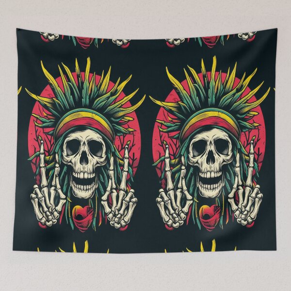 Item preview, Skull With Dreads Still Rocking designed and sold by DzinesByEarle.