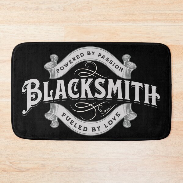 Item preview, Blacksmith powered by passion fueled by love smith gift ornamental ribbon designed and sold by MetalicBabe.