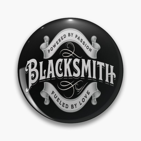 Item preview, Blacksmith powered by passion fueled by love smith gift ornamental ribbon designed and sold by MetalicBabe.