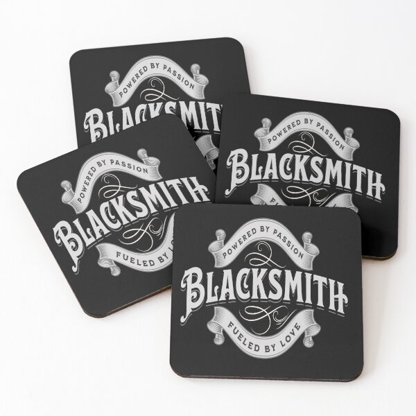 Item preview, Blacksmith powered by passion fueled by love smith gift ornamental ribbon designed and sold by MetalicBabe.