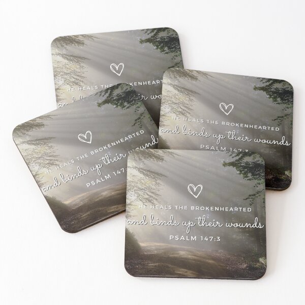 Item preview, He Heals the Brokenhearted and Binds Up Their Wounds Psahlm  147:3 designed and sold by JCL Design Studio.