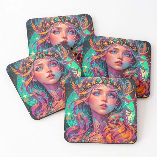 Item preview, Mystical Goddess Stars Woman Anime Digital Art designed and sold by YabaiArts.