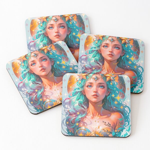 Item preview, Mystical Goddess Stars Woman Anime Digital Art designed and sold by YabaiArts.