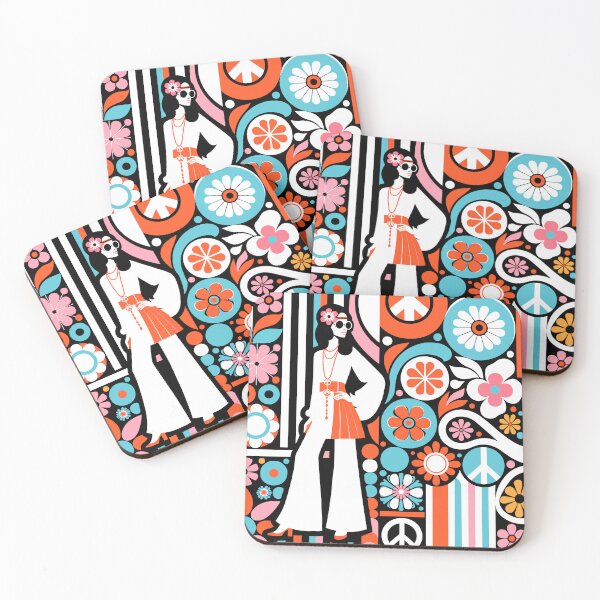 Item preview, Vintage pattern hippie hippy girl flower power summer love designed and sold by Martymcflay.
