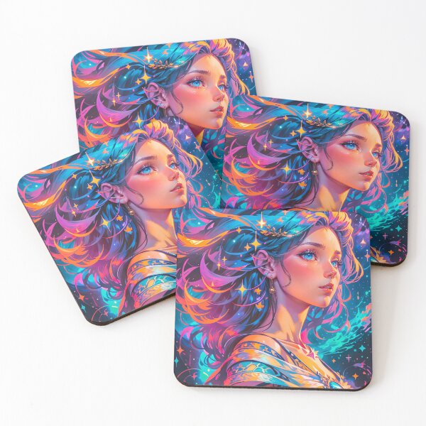Item preview, Mystical Goddess Stars Woman Anime Digital Art designed and sold by YabaiArts.