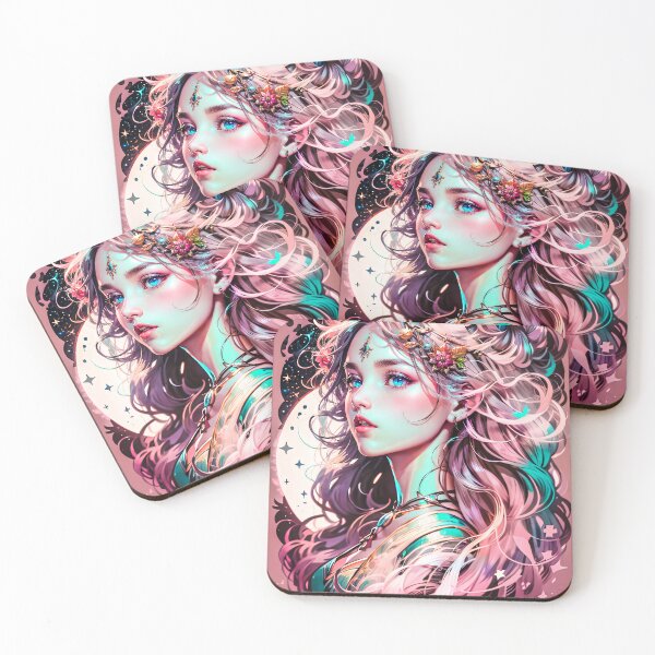 Item preview, Mystical Goddess Stars Woman Anime Digital Art designed and sold by YabaiArts.