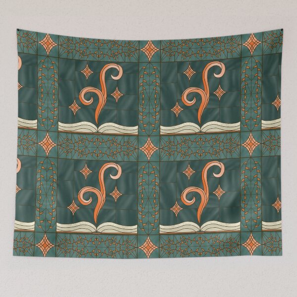 Item preview, Stained-Glass Grimoire (orange & teal) designed and sold by PaganArtisan.