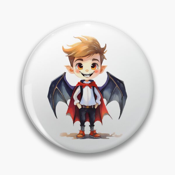Item preview, Cartoon Character with Bat Wings and Red Cape designed and sold by CreativewithArt.
