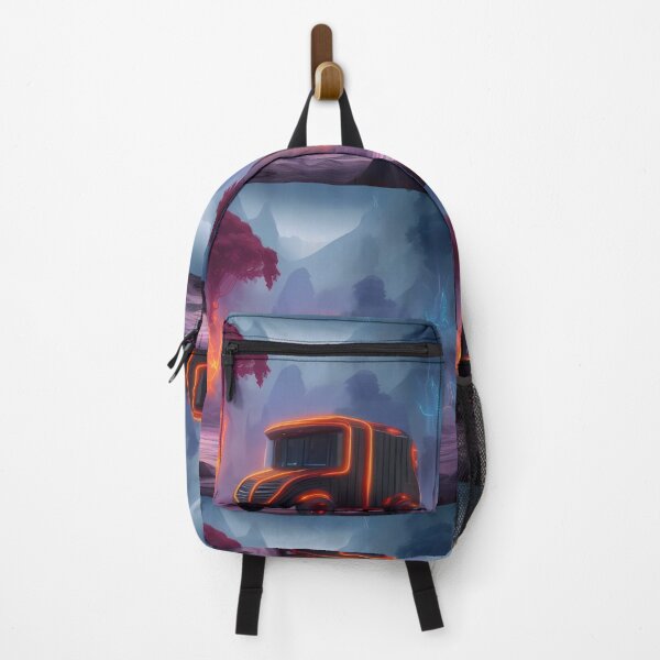 Item preview, A black and orange delivery truck designed and sold by Paw's Arts.