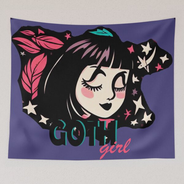 Item preview, Goth Girl: Neo-Gothic Illustration with Leaves and Stars designed and sold by Wicc-a.