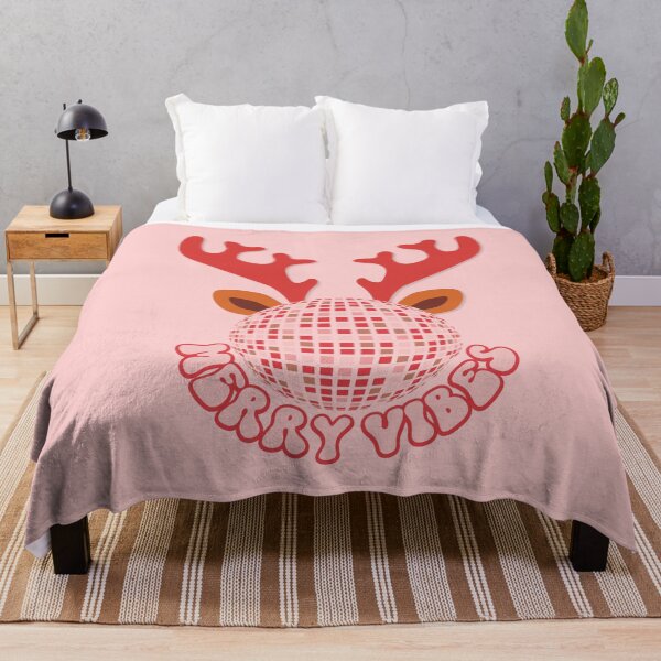 Item preview, Merry Vibes Pink Disco Ball Christmas Reindeer  designed and sold by ArtMeetsPizza.