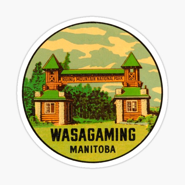 Item preview, Wasagaming Manitoba Vintage Travel Decal designed and sold by hilda74.