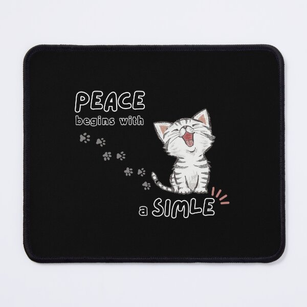 Item preview, Peace Begins with a Smile, Silver Cat's pawprints designed and sold by Mika2525-smile.