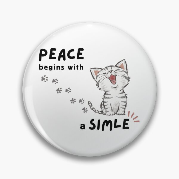 Item preview, Peace Begins with a Smile, Silver Cat's pawprints designed and sold by Mika2525-smile.