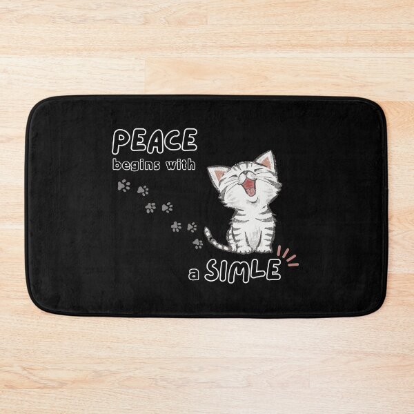 Item preview, Peace Begins with a Smile, Silver Cat's pawprints designed and sold by Mika2525-smile.