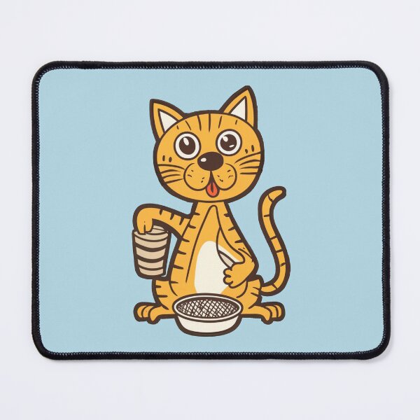 Item preview, cute and smiley orange cat sitting in its cat litter box designed and sold by The Knick Knack Nook.