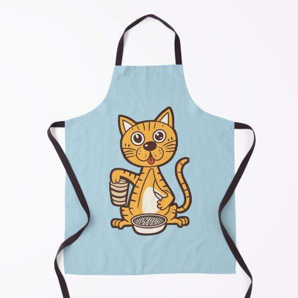 Item preview, cute and smiley orange cat sitting in its cat litter box designed and sold by The Knick Knack Nook.