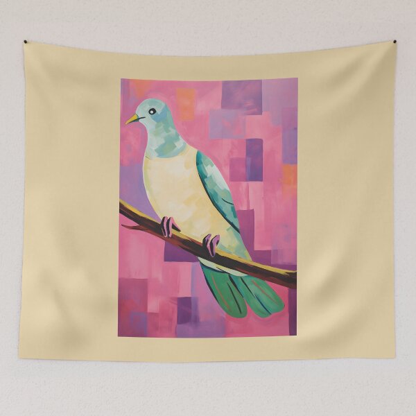 Item preview, Peace Dove Prism- A Cubist Nursery Art in Vibrant Magentas and Emerald Greens - A Harmonious Exploration of Hope and Serenity designed and sold by OlfactoART Studio.