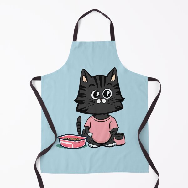 Item preview, cute and smiley black cat sitting in its cat litter box designed and sold by The Knick Knack Nook.