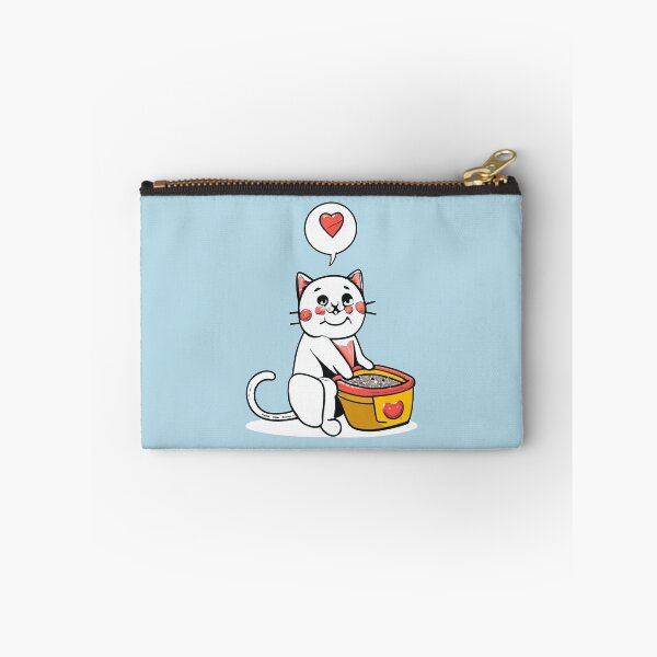 Item preview, cute and smiley black cat sitting in its cat litter box designed and sold by The  Knick Knack Nook.
