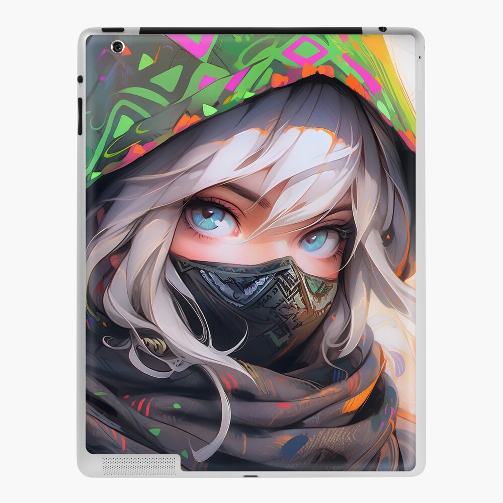 Cool Colorful Masked Assassin Anime Girl