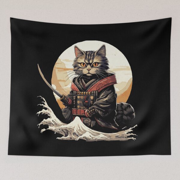 Item preview, Japanese Samurai Cat designed and sold by Myra365Art.