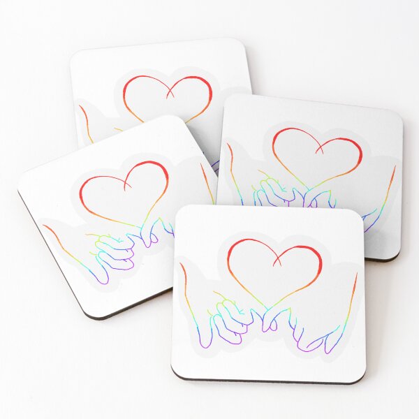 Item preview, Rainbow love heart with intertwined pinkies designed and sold by adesignworld.