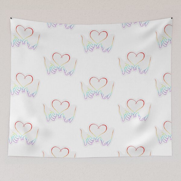 Item preview, Rainbow love heart with intertwined pinkies designed and sold by adesignworld.