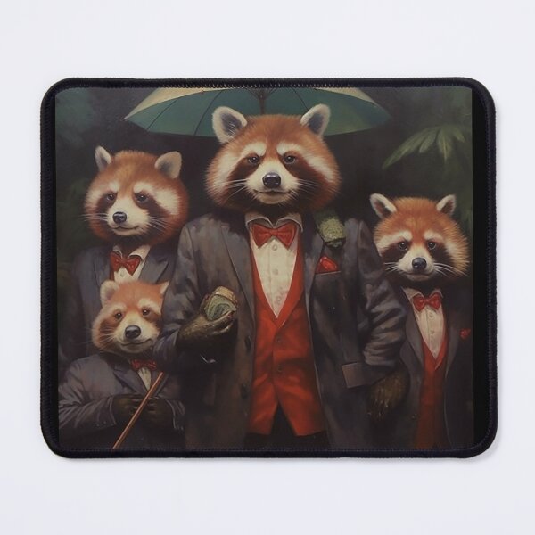 Item preview, 'Peaky Red Pandas': Squeaky, Sneaky, Syndicate designed and sold by JollyGoodMerch.