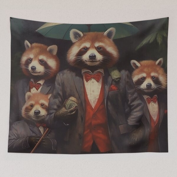 Item preview, 'Peaky Red Pandas': Squeaky, Sneaky, Syndicate designed and sold by JollyGoodMerch.
