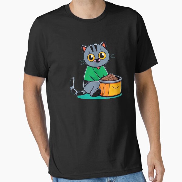 Item preview, cute and smiley gray cat sitting in its cat litter box designed and sold by The  Knick Knack Nook.