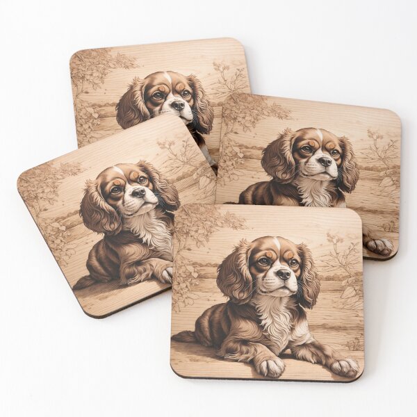 Item preview, Cavalier King Charles Spaniel: The Graceful Charm of Wood (Pyro Pets Art - 031) designed and sold by pyropetsart.