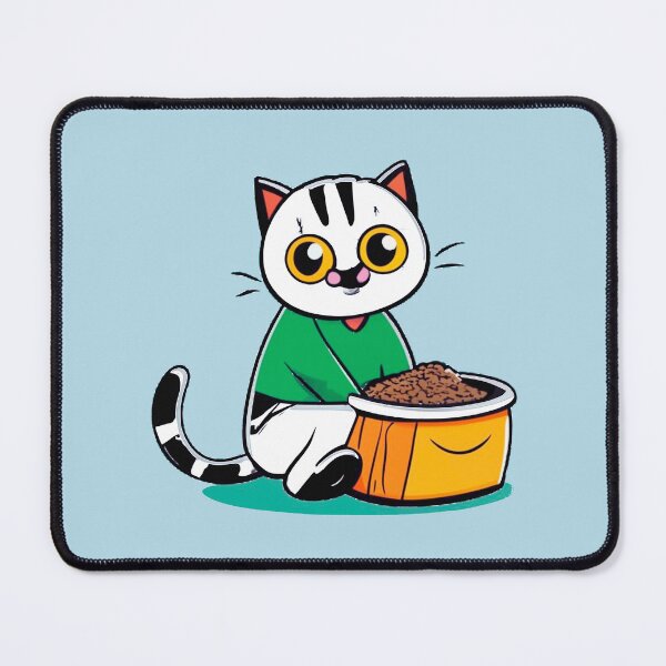 Item preview, cute and smiley white cat sitting in its cat litter box designed and sold by The  Knick Knack Nook.
