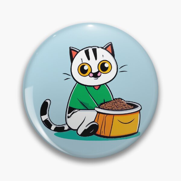 Item preview, cute and smiley white cat sitting in its cat litter box designed and sold by The  Knick Knack Nook.