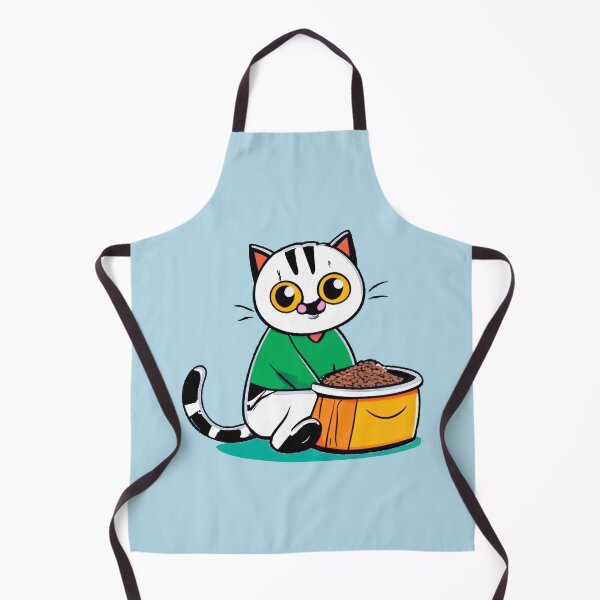 Item preview, cute and smiley white cat sitting in its cat litter box designed and sold by The Knick Knack Nook.