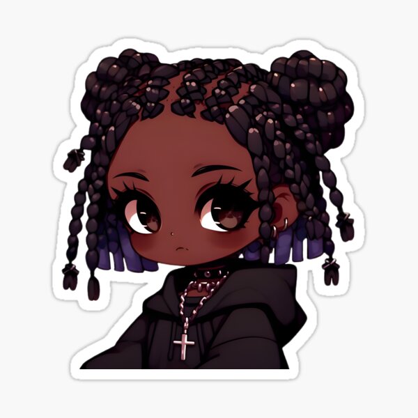 Cute Black Girl Anime Character Clip Art Set – Daily Art Hub // Graphics,  Alphabets & SVG