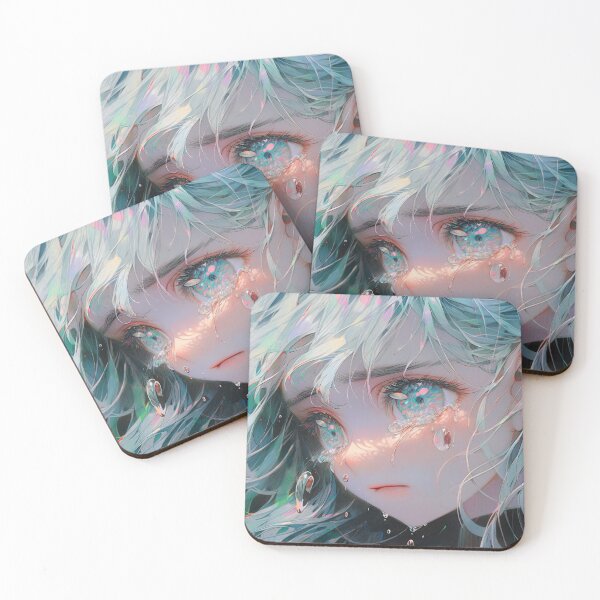 Item preview, Sad Crying Pastel Blue Anime Girl designed and sold by bubblegoth.