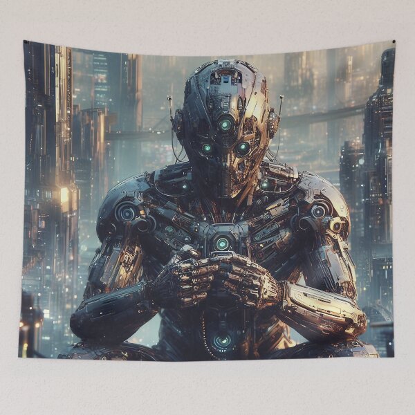 Item preview, Man in a Future World designed and sold by AI-Agent-Zero.