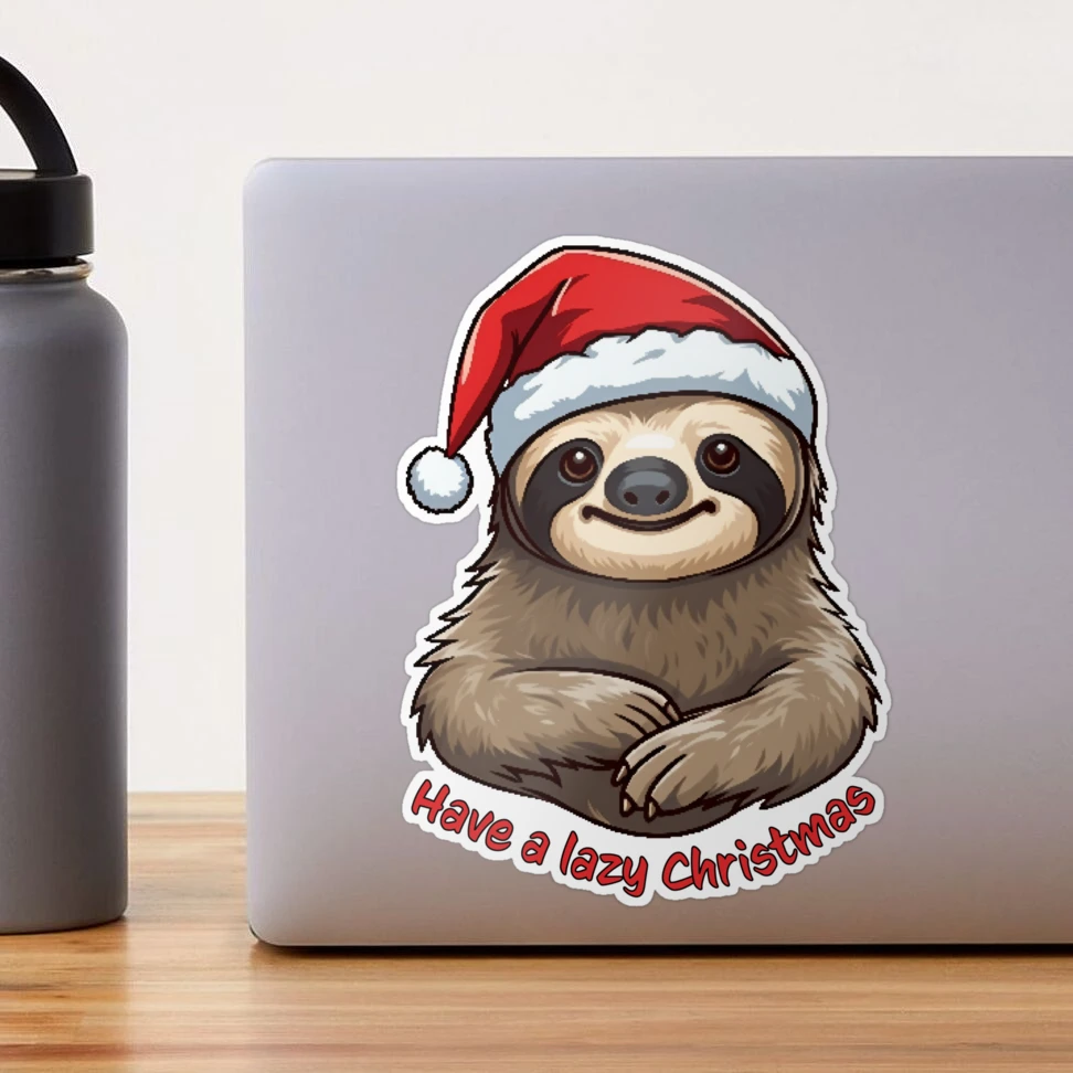 Sloth Christmas Vinyl Sticker, Christmas Wholesale Pricing Stickers, S –  Sticker Art Designs