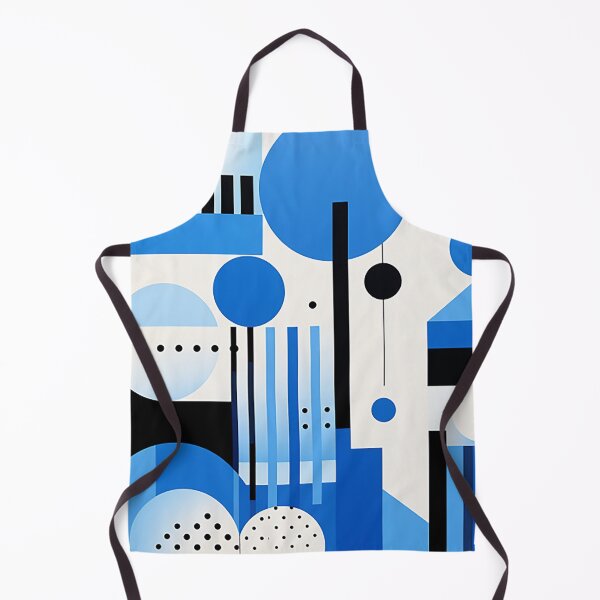 Item preview, Minimalist Geometry: Stark Contrast in Black, White, and Blue Accent designed and sold by PaintbrushPlace.