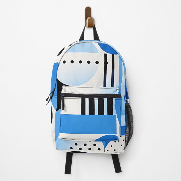 Item preview, Minimalist Geometry: Stark Contrast in Black, White, and Blue Accent designed and sold by PaintbrushPlace.
