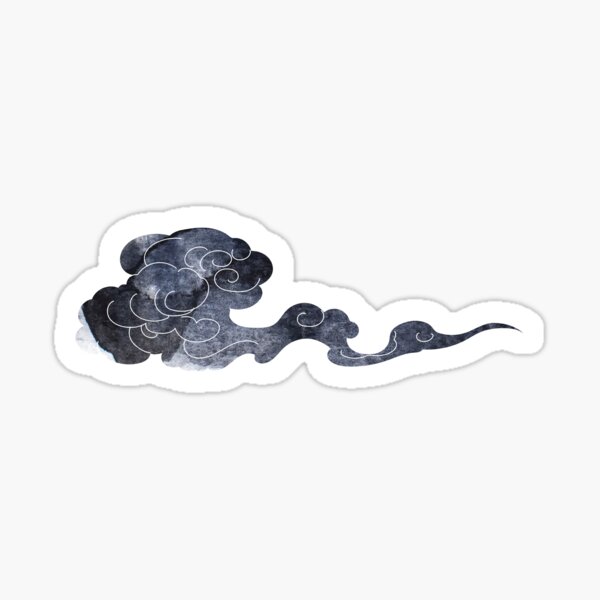 Black Chinese cloud element in oreintal style Sticker