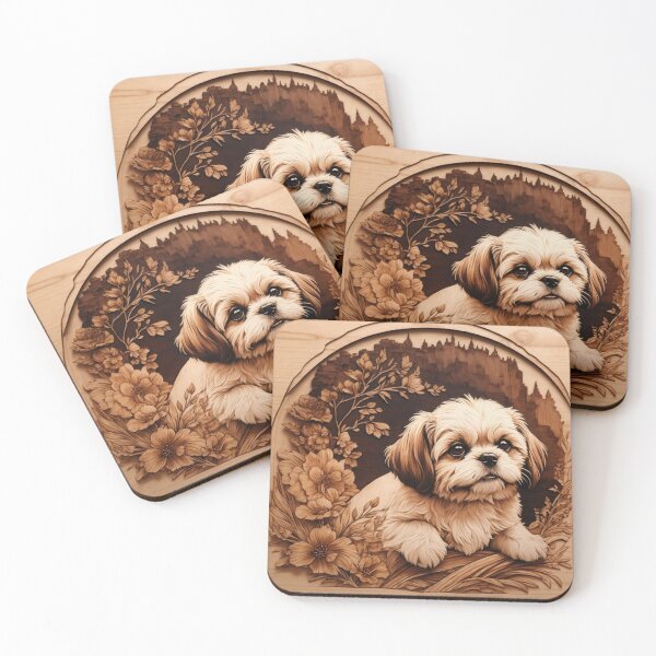 Item preview, Shih Tzu: The Endearing Spirit of Wood (Pyro Pets Art - 037) designed and sold by pyropetsart.
