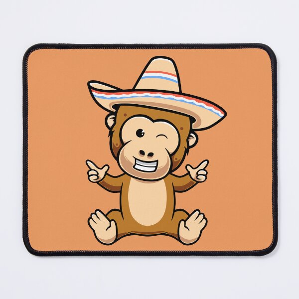 Item preview, Cute monkey with mexican hat cartoon illustration designed and sold by cubbone.